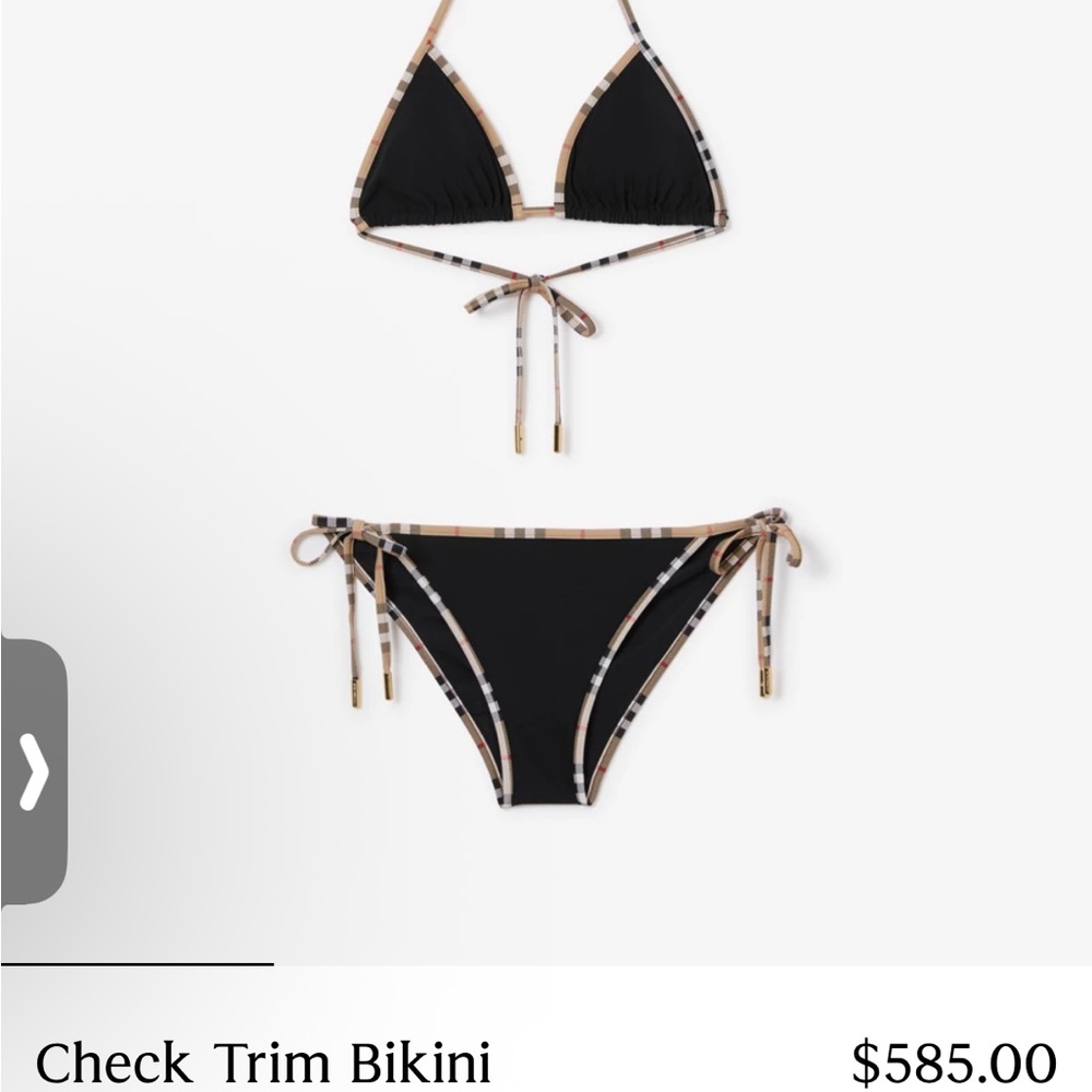 Burberry Purple Check Trim Bikini